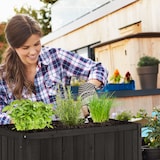 thumbnail of Relaxdays Hochbeet, Folie, Ablage, HxBxT: 80 x 74 x 38 cm, Garten, Balkon & Terrasse, Pflanztisch, Tannenholz, schwarz