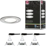 thumbnail of Paulmann LED Einbauleuchte Nova Basisset starr IP44 rund 78mmGU10 3x6,5W 3x470lm 230V4000K Eisen gebürstet 92979