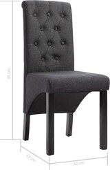 thumbnail of Esszimmerstühle VEDA 6er Set Dunkelgrau Stoff | Polsterstühle Küchenstuhl Wohnzimmerstühle Essstühle bequem