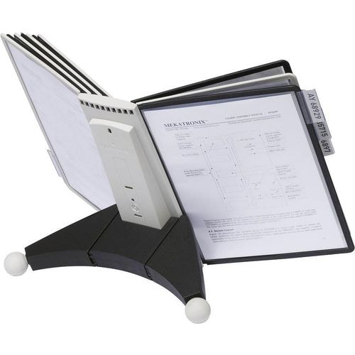 DURABLE Pupitre De Table Sherpa A4 10 Pochettes Noir Et Gris