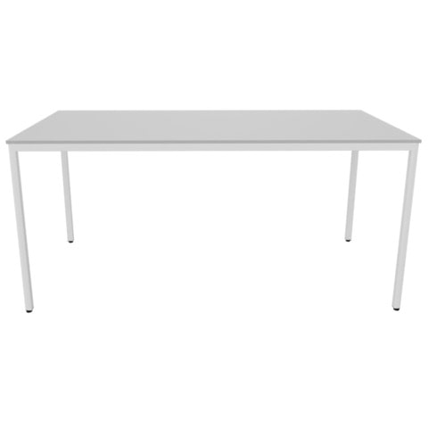 Schreibtisch 4-Fuß, 160x80cm, grau/weiß