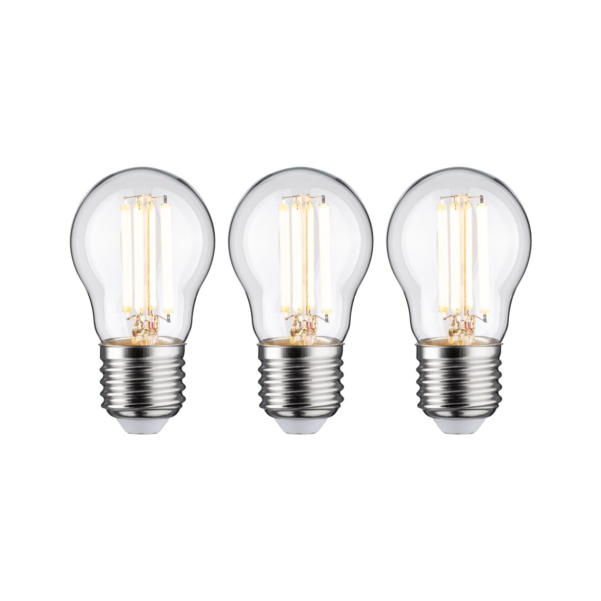Paulmann Eco-Line Filament 230V LED Tropfen E27 3er-Set  80 mm 525lm 2,5W 3000K  Klar 29215