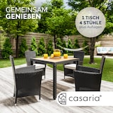 thumbnail of CASARIA® Polyrattan Gartenmöbel Set 90x90cm Esstisch Akazie Schwarz
