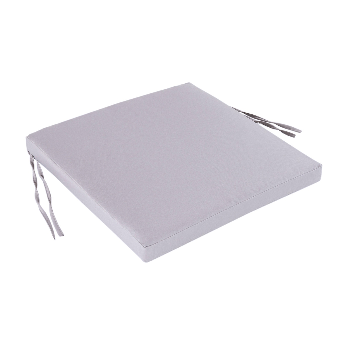 Cojín para sillas de jardín color piedra, Tamaño 44x44x5 cm, Repelente al agua, Desenfundable