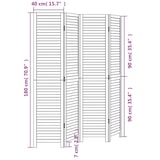 thumbnail of vidaXL Kamerscherm met 4 panelen massief paulowniahout wit