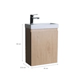 thumbnail of Meuble lave-mains LISA décor chêne + robinet noir