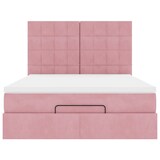 thumbnail of vidaXL Ottoman-Bett mit Matratzen & LEDs Rosa 140x200 cm Samt