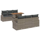 thumbnail of vidaXL Garten-Sofa-Set mit Speicher 7 pcs Grau Poly Rattan