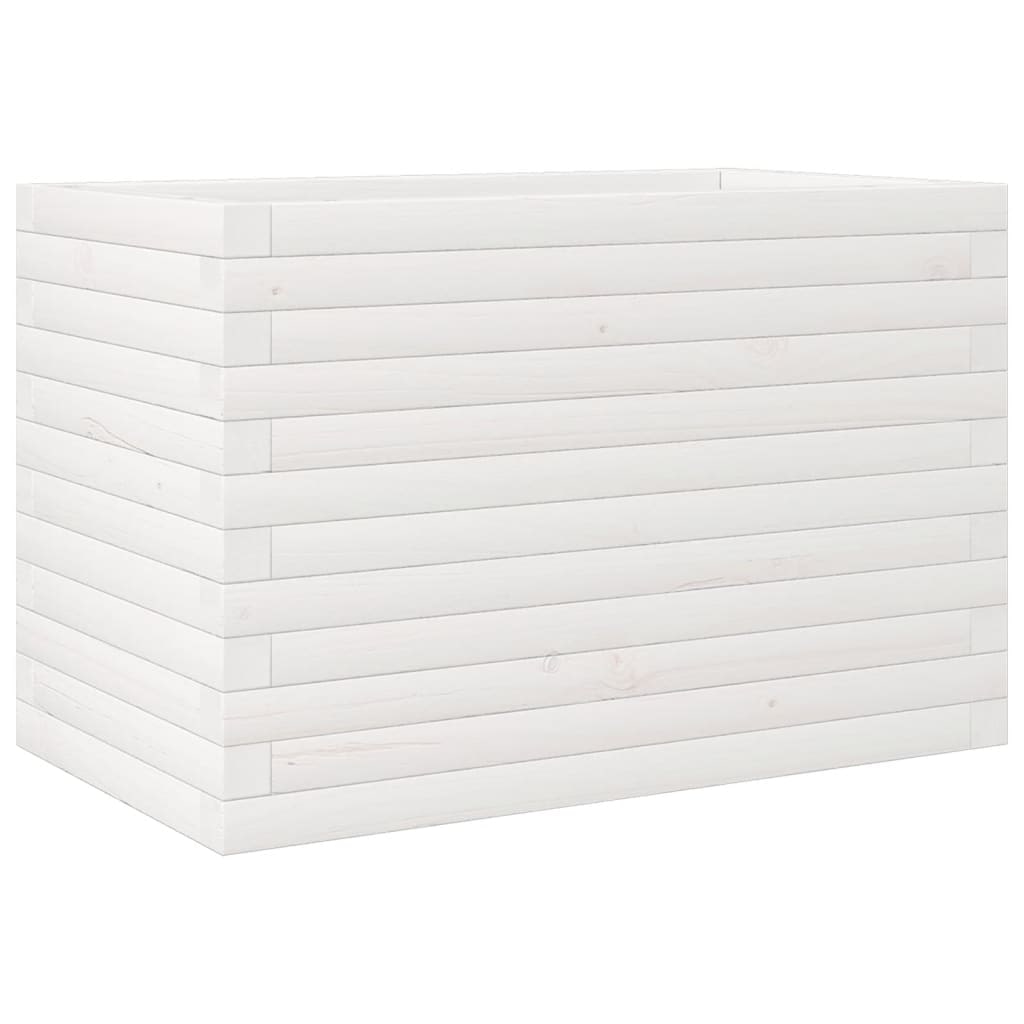 Helloshop26 - Hochbeet für Pflanzen Blumen Terrasse Garten 70 x 40 x 45,5 cm Kiefernholz massiv weiß 02_0037779