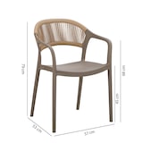 thumbnail of Lot de 6 chaises en polypropylène avec tissage en corde, élégantes, résistantes, empilables, pour jardin, balcon, bar, restaurants-JOLANDA-Taupe