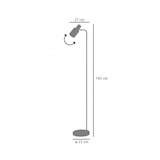 thumbnail of Candeeiro de pé da Colecção Maena em branco e latão. 1 x E-14 40W Max.