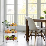 thumbnail of Relaxdays Rollregal, 3 Etagen, 4 Rollen, Allzweckwagen für Küche, Bad, Büro, Rollwagen HBT 62,5 x 40,5 x 26,5 cm, silber