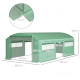 thumbnail of Outsunny Serra a Tunnel con 3 Porte Avvolgibili e 6 Finestrelle 6x3x2 m Verde