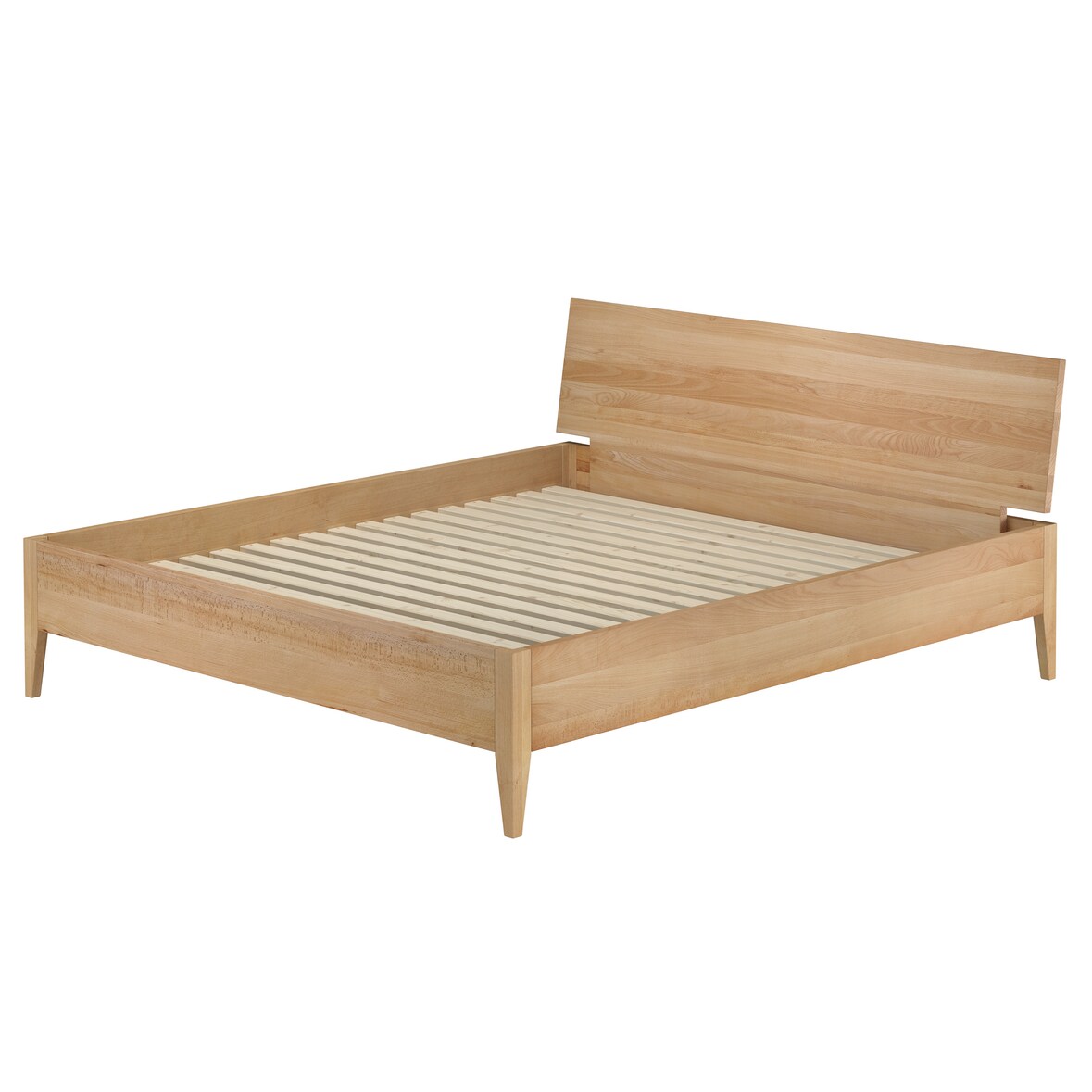 Metallfreies Doppelbett aus Buchenholz konische Füße 180x200 mit wählbaren Zubehör V-60.94-18 Rollrost inkl.