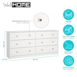 thumbnail of WellHome - Aparador Doble con 6 cajones en color Blanco 144 x 31 x 69 cm - Ebro White