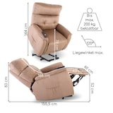 thumbnail of Fernsehsessel Aufstehhilfe, XXL-Relaxsessel, Liegefunktion, 200 kg Belastbarkeit, XXL-Sessel , Schlaffunktion, Mikrofaser, Braun, Raburg Samson