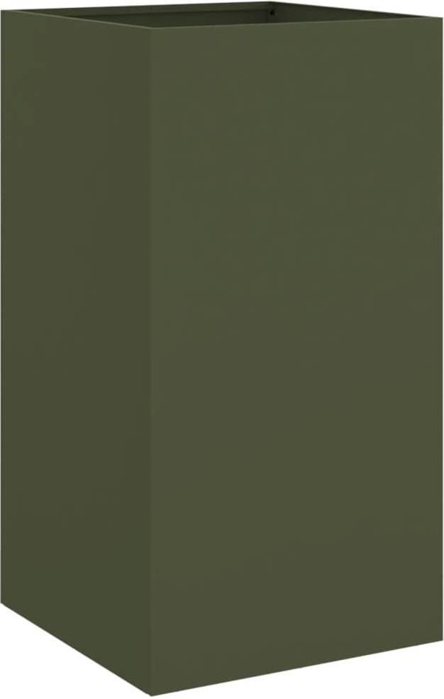 vidaXL Pflanzkübel Olivgrün 42x38x75 cm Stahl