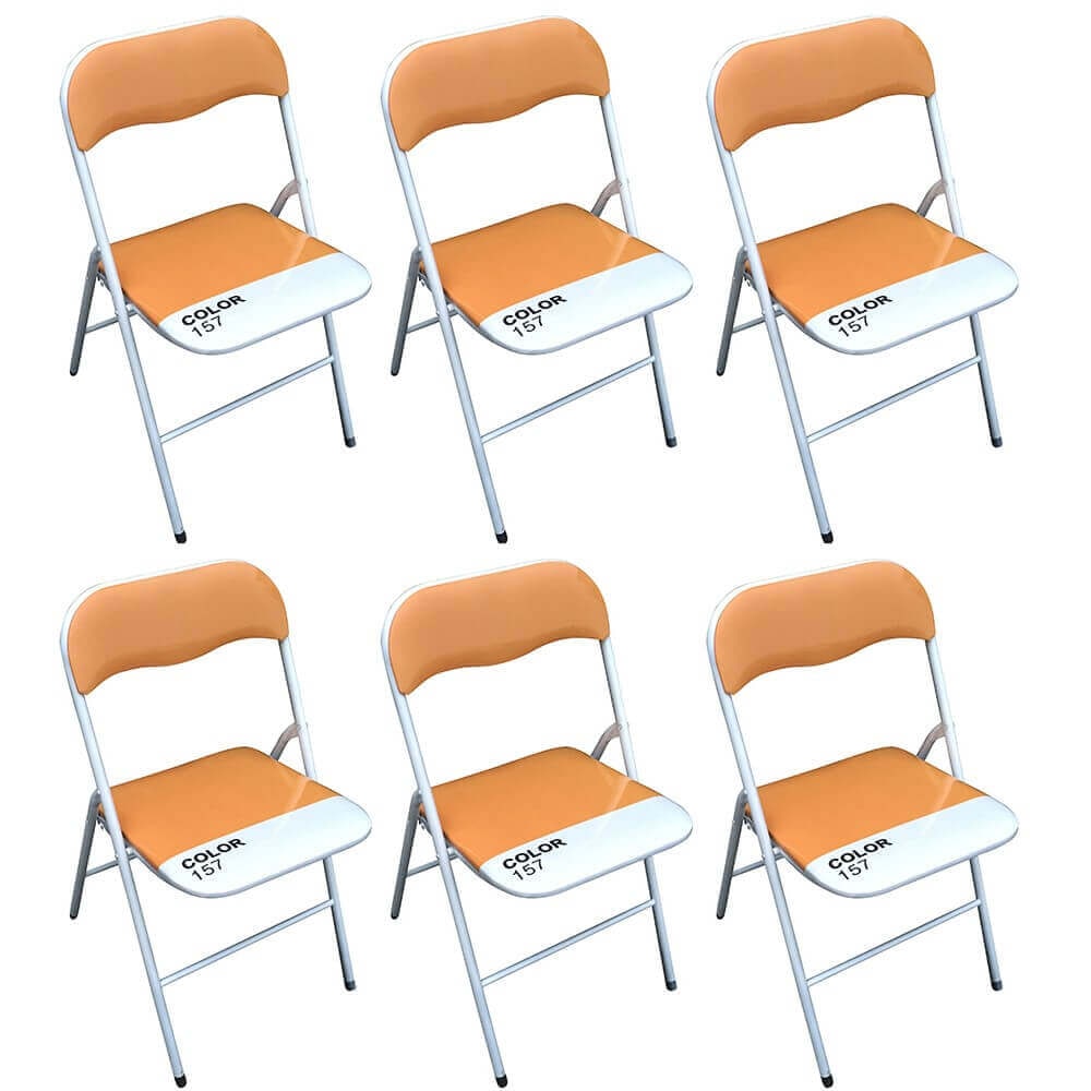 LUCIEset di 6 sedie pieghevoli salvaspazio colore Arancione