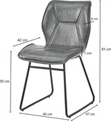 thumbnail of Esszimmerstühle 2er-Set aus Kunstleder und Metall in Grau, gepolstert, mit ergonomischer Sitzschale