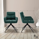 thumbnail of Set van 2 eetkamerstoelen Somers stof groen