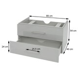 thumbnail of Premium Waschbeckenunterschrank HWC-D16, Waschtischunterschrank Waschtisch Badmöbel, hochglanz 90cm ~ weiß