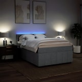 thumbnail of vidaXL Boxspringbett mit Matratze Hellgrau 140x200 cm Stoff