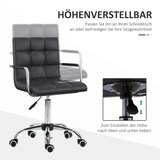 thumbnail of Bürostuhl Drehstuhl Kunstleder Schwarz 99x53x54 cm mit Armlehnen höhenverstellbar drehbar und Rollen, minimalistisches Design