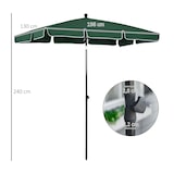 thumbnail of Sombrilla de jardín de aluminio 2x1,3x2,5 m parasol de jardín rectangular con función de inclinación para terraza patio exterior verde