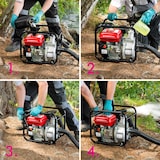 thumbnail of EBERTH 6,5PS Wasserpumpe 60.000l/h, 30m Förderhöhe, 3" Anschluss, Schmutzwasserpumpe, 4-Takt-Benzinmotor, 7m Ansaughöhe, Seilzugstart, Metallfuß