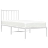 thumbnail of vidaXL Metallbett ohne Matratze mit Kopfteil Weiß 75x190 cm