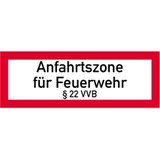 thumbnail of Schild Anfahrtszone für Feuerwehr § 22 VVB, Alu, 594x210 mm