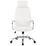 thumbnail of Fauteuil de bureau  Rako en véritable cuir ajustable et pivotant Blanc