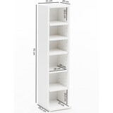 thumbnail of 6-Fächer Wandregal, Holz weiß, freistehend, schmales Format. 21x20x91 cm | Kadima Design