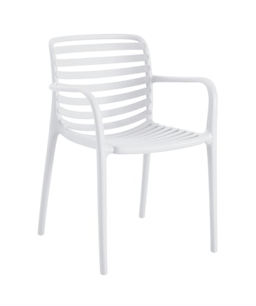 METRO PROFESSIONAL Cadeira de exterior empilhável Elaria, com braços, plástico, branco