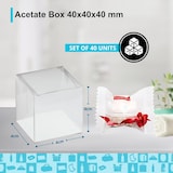 thumbnail of 40 Cajas Cuadradas de Acetato Transparente 40x40x40 mm | Bombonera de Plástico: Peladillas, Macarons, Pasteles | Recuerdos y Regalos