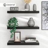 thumbnail of CASARIA® 3x Wandregal 50cm Holz Hochglanz Schwarz Regal