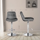 thumbnail of Décoshop26 - Hoher Barhocker x1 für Küche und Bar mit weichem grauem Kunstledersitz und verchromtem Metallgestell 10_0005696