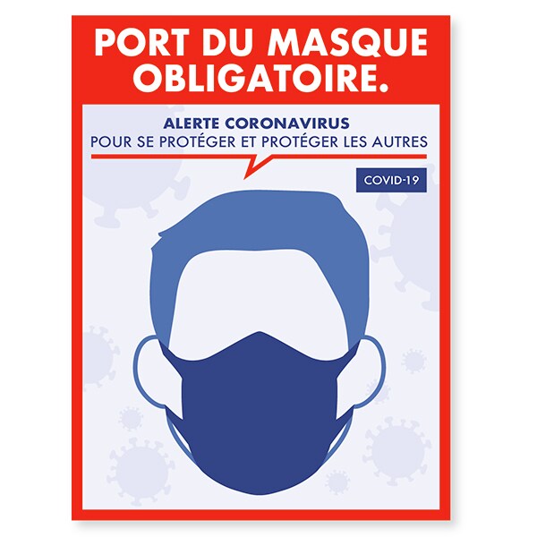 Affiche Adhésive PORT DU MASQUE 15xH20cm   Etiq-Etal
