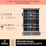 thumbnail of Vinovilla 50 Duo Zweizonen-Weinkühlschrank 53l 17 Fl. 3-Farben Glastür Edelstahl BRAND_75368113