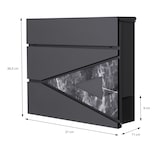 thumbnail of ECD Germany Standbriefkasten Edelstahl, mit Pfosten & Zeitungsfach, Postkasten Anthrazit Schwarz Marmoroptik, Stahl pulverbeschichtet