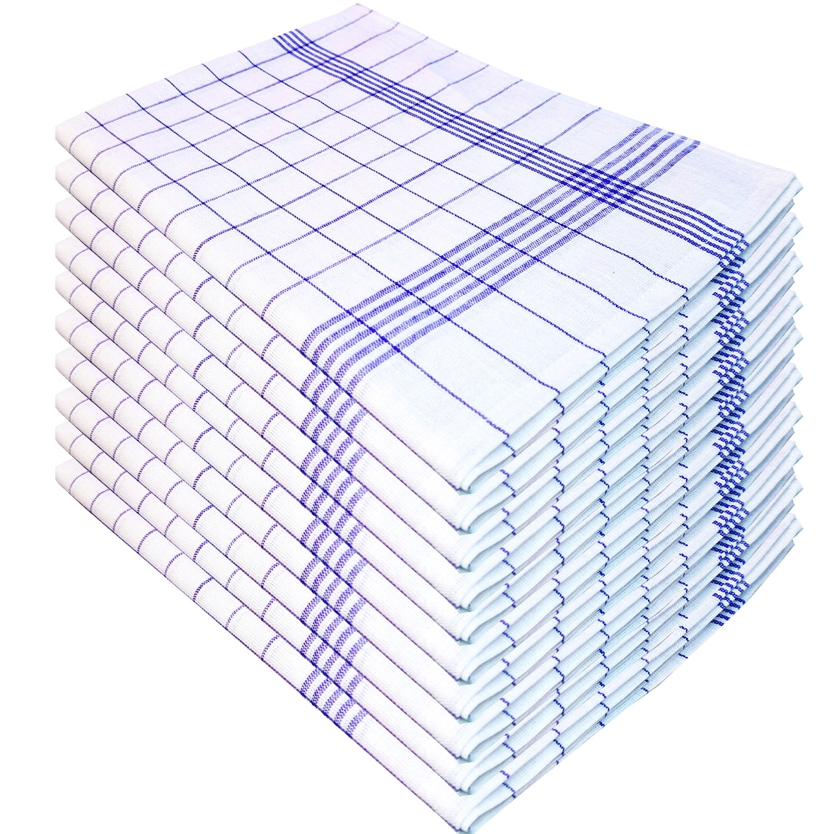 Halbleinen Geschirrtücher Blau, 50% Leinen 50% Baumwolle, Glastuch, 10 Stück, 50x70 cm