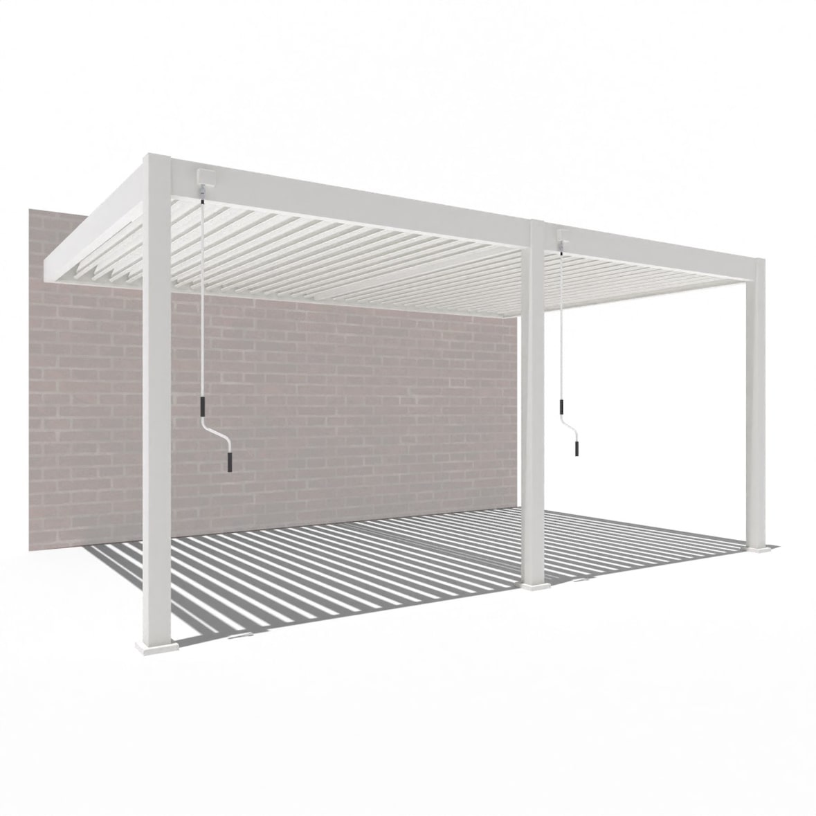 Weide Deluxe | Wand Pergola | Voll Aluminium | 3,6 x 5,3 M | Lamellendach weißㅤ