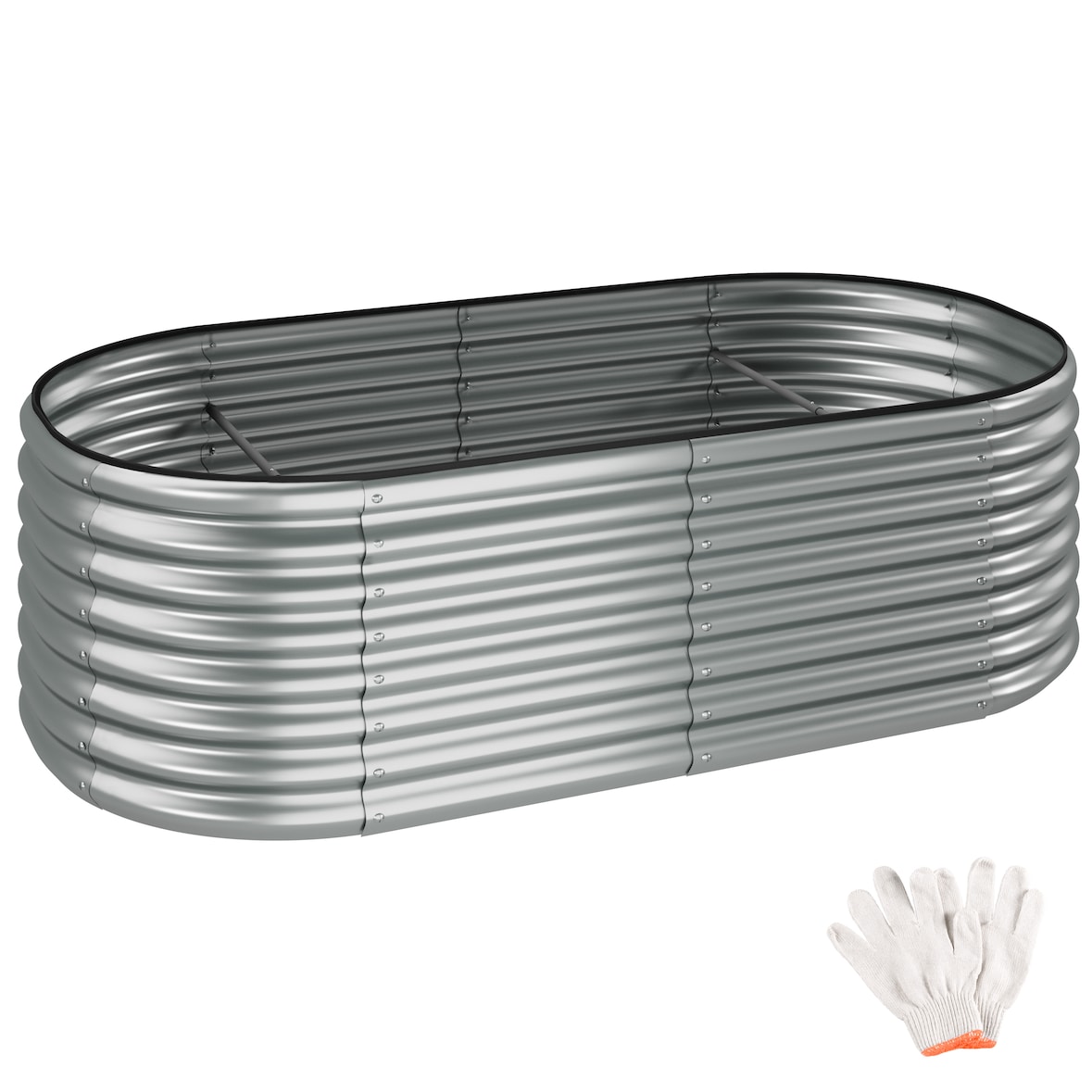 tectake Letto rialzato Flormma, 942l, zincato, 200x100x60cm 200 x 60 x 100 cm Argento