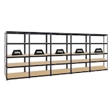 thumbnail of PROREGAL Mega Deal | 5x Schwerlastregal Slim Elephant M | HxBxT 180x90x60 cm | 5 Ebenen | Fachlast 350 kg | Schwarz | Stecksystem Lagerregal 5 Stk.