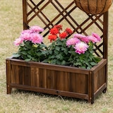 thumbnail of Outsunny jardinera con enrejado jardinera con celosía de madera macetero con soporte para trepadora cultivos plantas en terraza jardín 60x30x122,5 cm