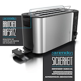 thumbnail of Arendo Toaster für 4 Scheiben, 1500W, Langschlitz, Wärmeisoliert, Brötchenaufsatz, Display, silber/schwarz