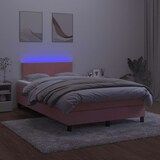 thumbnail of vidaXL Boxspringbett mit Matratze & LED Rosa 120x190 cm Samt