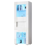 thumbnail of Vitrine Hochschrank 60x40x170 cm Weiß mit LED-Beleuchtung App-Steuerung Acryl-Tür Soft-Close verstellbaren Glasböden Hochglanz-Front