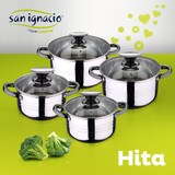 thumbnail of San Ignacio - Batería de cocina 16/18/20/24cm Acero Inox apta para inducción con Cubertería de 24 piezas en Acero Inox en color Azul