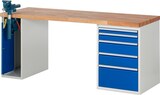 thumbnail of PROREGAL Werkbank Serie 7000 - Modell 7511 | HxBxT 84x200x70cm | 5x Schublade + 1x Schrank | Schubladenmaße 1x60 + 1x90 + 2x150 + 1x270mm